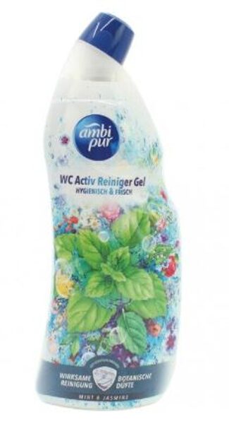 Ambipur Aktīvā tualetes tīrīšanas želeja ar pipermētru un jasmīnu, 750ml 