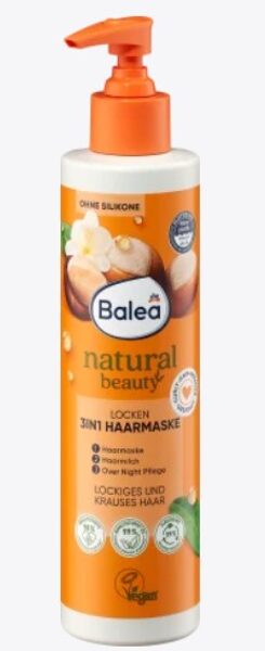 Balea natural beauty 3in1 matu maskas viļņainiem matiem ar makadāmiju eļļu un šī sviestu, 250 ml
