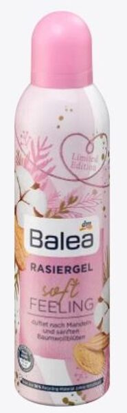 Balea skūšanās želeja Soft Feeling ar mandeļu un kokvilnas ziedu aromātu, 200 ml