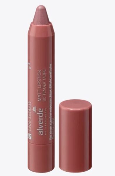 alverde dabas kosmētika Matt lipstick lūpu zīmulis Tender Taupe 80, 3,7 g