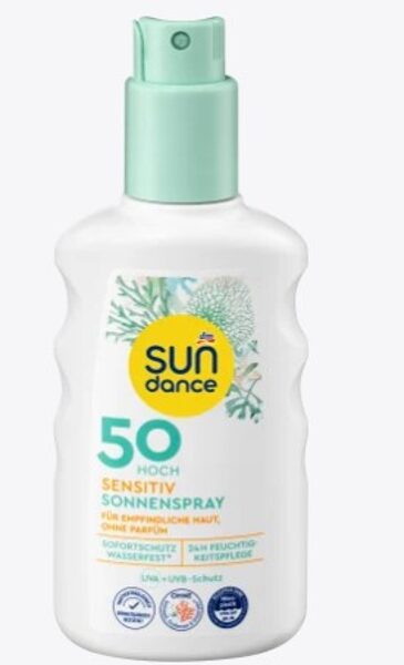 Sundance sauļošanās sprejs sensitiv, SPF 50, 200 ml, vegāns