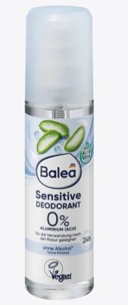 Balea dezodorants stikla pudelē, sensitive, 75 ml