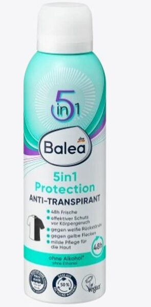 Balea izsmidzināms antiperspirants 5in1 Protection, 200 ml