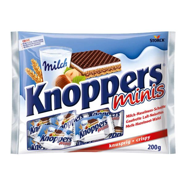 Knopper minis vafeles ar piena un lazdu riekstu pildījumu,  220g