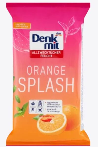 Denkmit mitrās universālās tīrīšanas salvetes Orange Splash, 50 gab.