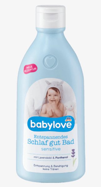 Babylove relaksējošas čuči labi vannas putas sensitiv ar lavandas eļļu un patenolu, 500 ml, vegāns