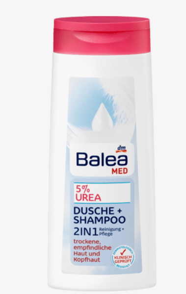 Balea MED dušas želeja un šampūns 2 in 1 ar urea, 300 ml, vegāns