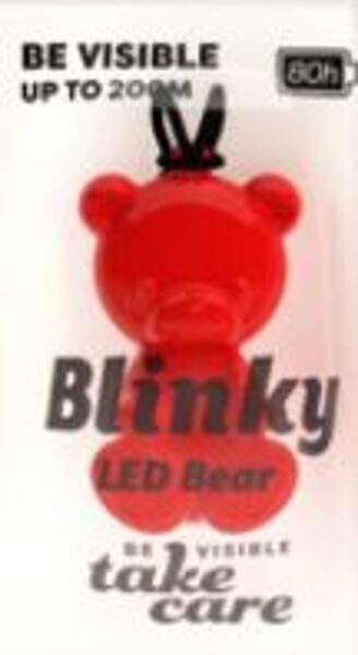 Blinky mirogojošs LED piekariņš lācis sarkans