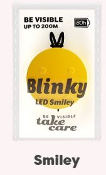 Blinky mirogojošs LED piekariņš smiley smaidiņš
