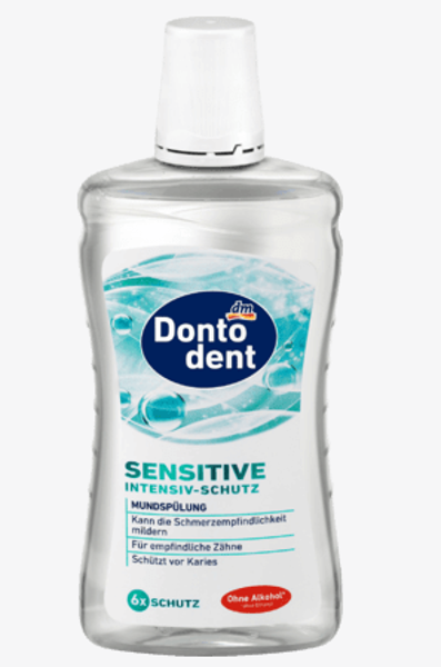 Dontodent Sensitive mutes skalošanas līdzeklis, 500 ml, bez etanola, jutīgiem zobiem