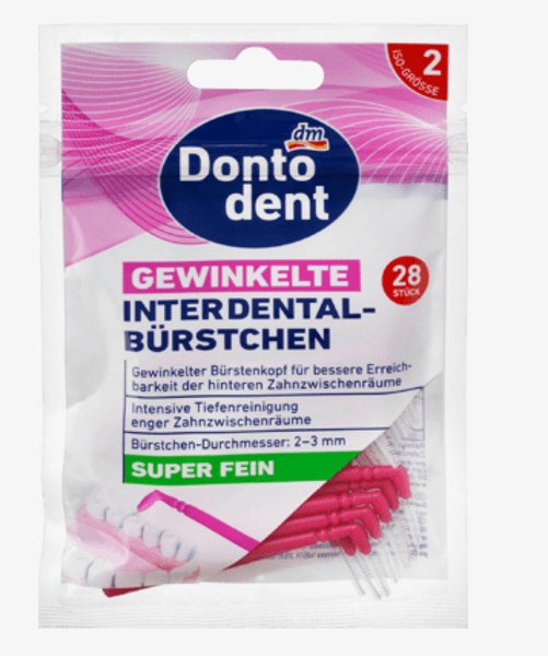 Dontodent zobstarpu leņķveida birstītes, super smalkas, 0,4 mm, 28 gb, 