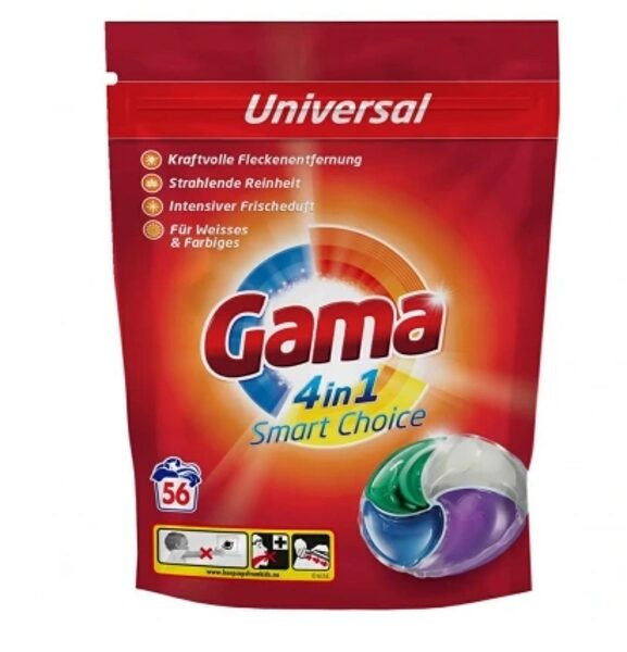 Gama universal 4in1 Smart Choice veļas mazgāšanas kapsulas baltai un krāsainai veļai, 60 mazgāšanas reizēm, 