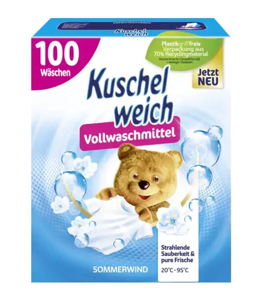 Kuschelweich Sommerwind veļas mazgāšanas  gaišai veļai, 100 mazg.reizēm