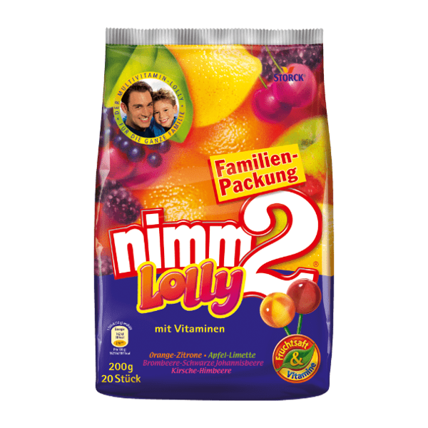 nimm2 ledenes uz kāta ar augļu sulu un vitamīniem, 20 gab, 200 g