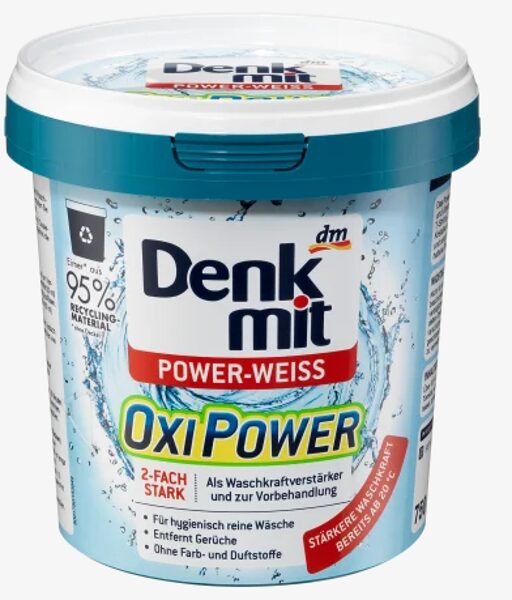 Denkmit OxiPower Power-Weiss traipu tīrītājs baltai veļai, 750g