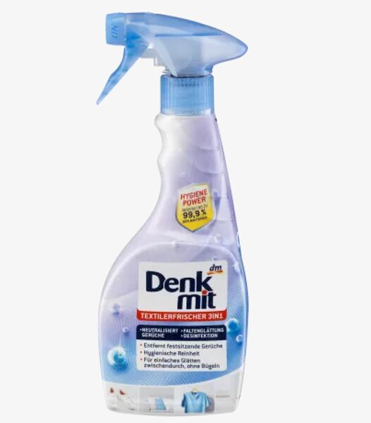 Denkmit 3in1 higiēnas-tekstila atsvaidzinātājs un krunku izlīdzinošs līdzeklis tekstila izstrādājumiem, 500 ml