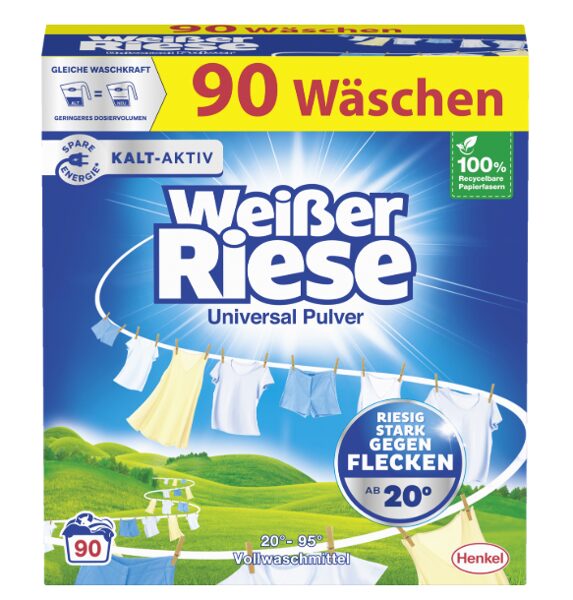 Weisser Riese veļas mazgāšanas pulvers gaišai veļai 90 maz.reizēm