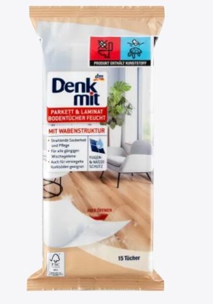 Denkmit mitrās grīdas lupatas parketam un laminātam, 15 gab.