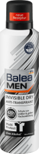 Balea MEN dezodorants invisible dry, 48 h aizsardzība, 200 ml