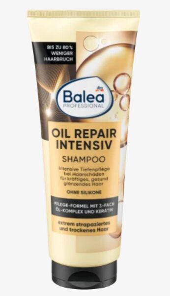 Balea Professional Oil Repair Intensiv šampūns ļoti bojātiem un sausiem matiem, ar keratīnu un argāna eļļu, 250 ml art. 1041